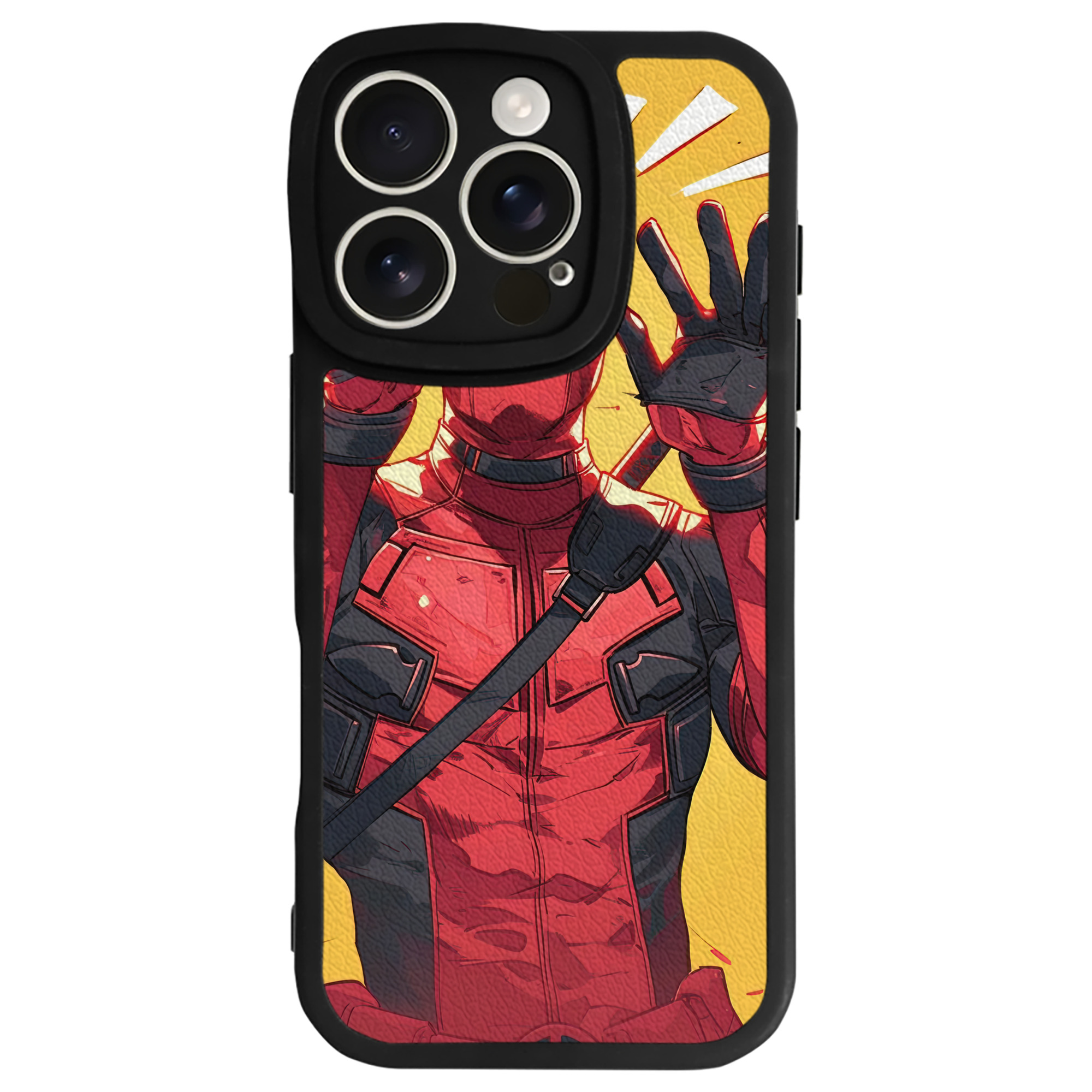 （画像用） Deadpool デッドプール 【iPhone 16シリーズ対応】シリコンスマホケース（レザー調） 材質：シリコン